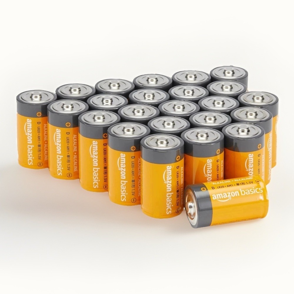 24 Pack Amazon Basics D-Cell All-Purpose Alkaline Batteries 5-Year Shelf Life